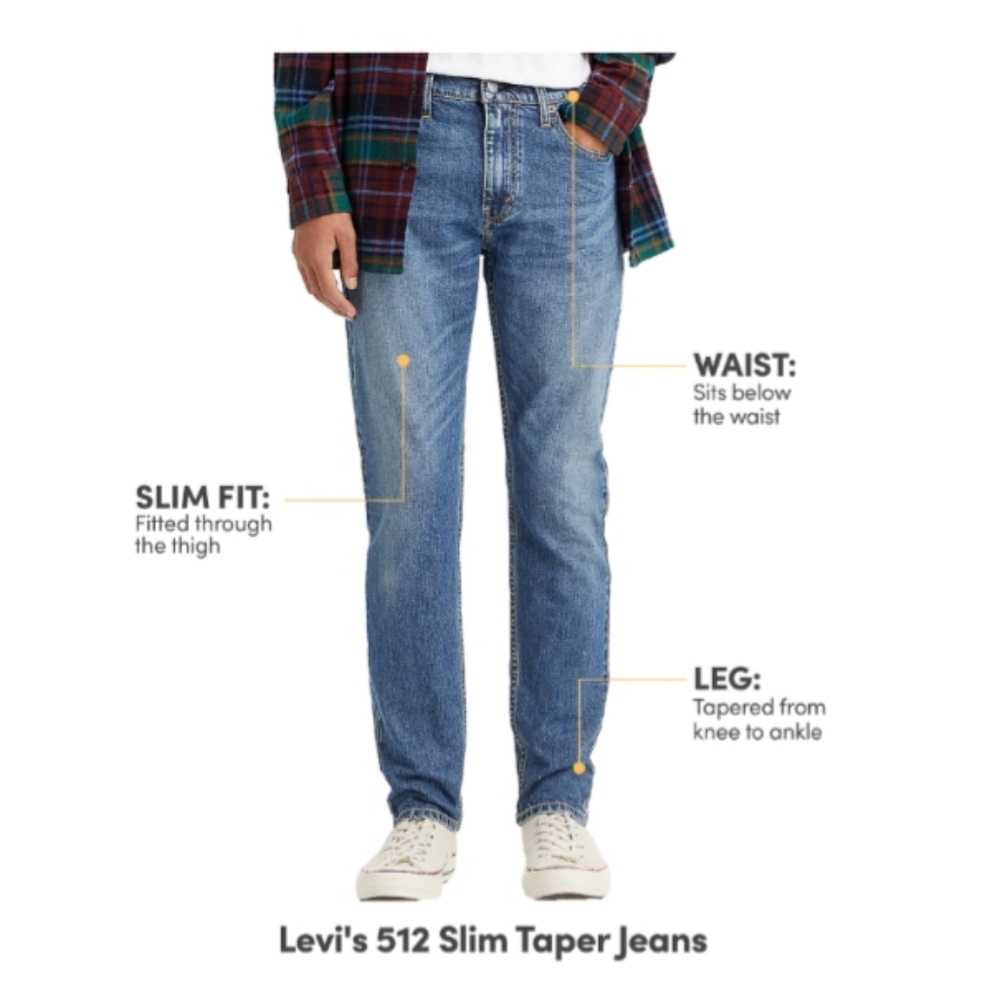 Levi's 512 Men's Classic Blue Slim Jeans 33x32